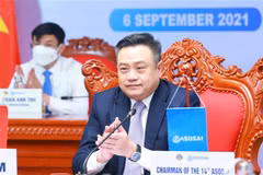 Tổng Kiểm toán Nhà nước Trần Sỹ Thanh - Chủ tịch ASOSAI nhiệm kỳ 2018-2021 chủ trì cuộc họp Ban điều hành ASOSAI lần thứ 56. (Ảnh: Phương Hoa/TTXVN)