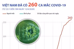 [Infographics] Tính đến 12/4, Việt Nam đã có 260 ca mắc COVID-19