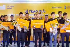 Những gương mặt sinh viên Việt xuất sắc tại Cuộc thi lập trình quốc tế Samsung tại Việt Nam. (Ảnh: T.H/Vietnam+)