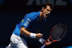Murray không thể kìm nén được niềm sung sướng khi giành quyền lọt vào tứ kết Australia Open 2010. (Ảnh: Getty Images)