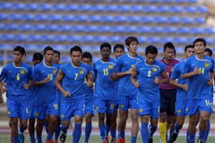 Zaquan đã trở lại tập luyện cùng các đồng đội U23 Malaysia để chuẩn bị cho trận chung kết với U23 Việt Nam. (Ảnh: Quang Nhựt/TTXVN)