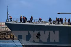 Tàu khu trục ARA Sarandi của hải quân Argentina tham gia tìm kiếm tàu ngầm ARA San Juan bị mất tích. (Nguồn: AFP/TTXVN)