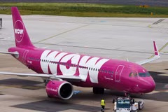 Máy bay của hãng hàng không giá rẻ WOW Air. (Nguồn: Airline Geeks)