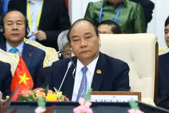 Thủ tướng Nguyễn Xuân Phúc dự Hội nghị Cấp cao Hợp tác Mekong-Lan Thương. (Ảnh: Thống Nhất/TTXVN)