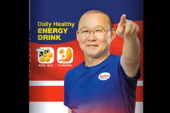 Hình ảnh ông Park Hang-seo in trên vỏ lon. (Nguồn: Chosun)