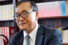 Ông Sam Rainsy - cựu thủ lĩnh đảng Cứu nguy Dân tộc Campuchia. (Nguồn: Asia Media Centre)