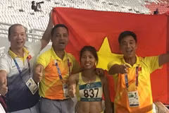 Thu Thảo xuất sắc giành huy chương vàng. (Ảnh: Trần Chiến/Vietnam+)