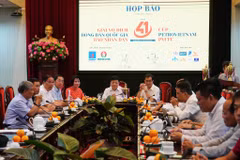 Lễ công bố Giải vô địch bóng bàn Quốc gia Báo Nhân dân lần thứ 41. (Ảnh: Việt Anh/Vietnam+)