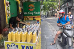 Các sản phẩm nước ép hoa quả, trái cây đặc biệt hút khách trong những ngày Hè nắng nóng. (Ảnh: Việt Anh/Vietnam+)