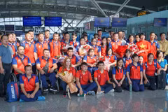 53 thành viên của Đoàn Hà Nội lên đường tham dự Đại hội Thể thao Người Khuyết tật Đông Nam Á ASEAN Para Games 12. (Ảnh: Việt Anh/Vietnam+)