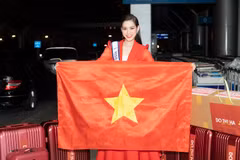 Đỗ Thị Hà chính thức lên đường đến Miss World 2021. (Ảnh: CTV/Vietnam+)