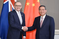 Thủ tướng Trung Quốc Lý Cường và người đồng cấp Australia Anthony Albanese. (Nguồn: THX)