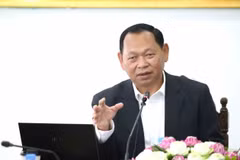 Ông Chhay Rithisen, Bộ trưởng Bộ Phát triển Nông thôn Campuchia phát biểu tại diễn đàn. (Ảnh: Huỳnh Thảo/TTXVN)