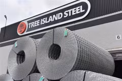 Các sản phẩm thép của Công ty Thép Tree Island ở Richmond, Canada. (Ảnh: AFP/TTXVN)