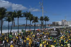 Người biểu tình ở Brazil. (Nguồn: AFP)