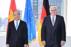 Chủ tịch nước Nguyễn Xuân Phúc gặp Tổng thống Đức Frank-Walter Steinmeier. (Ảnh: Thống Nhất/TTXVN)