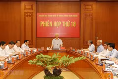 Tổng Bí thư, Chủ tịch nước Nguyễn Phú Trọng phát biểu chỉ đạo phiên họp phiên thứ 18 Ban Chỉ đạo Trung ương về phòng, chống tham nhũng. (Ảnh: Trí Dũng/TTXVN)