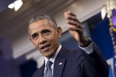 Tổng thống Mỹ Barack Obama phát biểu trong cuộc họp báo ở thủ đô Washington ngày 6/5. (Nguồn: EPA/TTXVN)