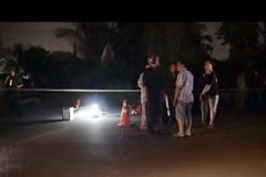 Hiện trường vụ án đang được lực lượng chức năng phong tỏa điều tra. (Ảnh: Nguyễn Văn Việt/TTXVN)