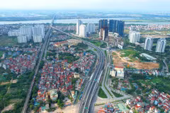 Dự án cầu cạn Mai Dịch-Nam Thăng Long. (Ảnh: Văn Hào/Vietnam+)