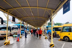 Bến xe Giáp Bát khá vắng vẻ hành khách trong dịp nghỉ lễ 2/9. (Ảnh: Việt Hùng/Vietnam+)