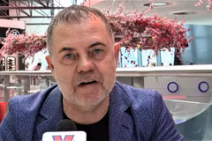 Chủ tịch Hội đồng chuyên gia Quỹ nghiên cứu Á-Âu Grigory Trofimchuk trả lời phỏng vấn phóng viên TTXVN. (Ảnh: Hồng Quân/TTXVN)