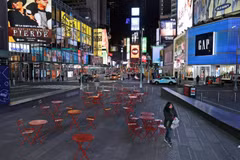 Thành phố New York vắng bóng người do lệnh phong toả. (Ảnh: AP)
