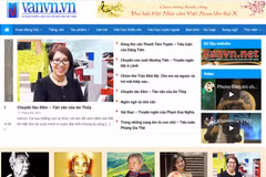 Giao diện trang thông tin điện tử mới của Hội Nhà văn Việt Nam. (Ảnh chụp màn hình)