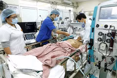 Cấp cứu cho bệnh nhẫn tại Trung tâm Chống độc - Bệnh viện Bạch Mai. (Ảnh: Dương Ngọc/TTXVN)