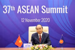 Thủ tướng Nguyễn Xuân Phúc chủ trì Phiên toàn thể Hội nghị Cấp cao ASEAN lần thứ 37. (Ảnh: Thống Nhất/TTXVN)