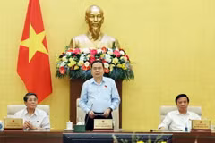 Chủ tịch Quốc hội Trần Thanh Mẫn phát biểu bế mạc Phiên họp chuyên đề pháp luật tháng 8/2024 của Ủy ban Thường vụ Quốc hội. (Ảnh: Thống Nhất/TTXVN)