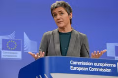 Ủy viên châu Âu phụ trách cạnh tranh Margrethe Vestager. (Ảnh: Reuters)