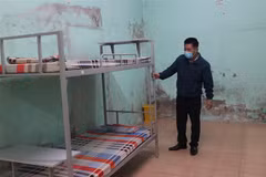 Giường bệnh tại Trạm Y tế lưu động ở quận Đống Đa. (Ảnh: Mạnh Khánh/TTXVN)