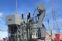 Công trình trạm biến áp 110kV huyện Cầu Ngang (Trà Vinh). (Ảnh: Phúc Sơn/TTXVN)