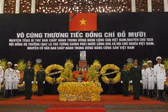Lễ truy điệu nguyên Tổng Bí thư Đỗ Mười. (Nguồn: TTXVN)