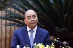 Chủ tịch nước Nguyễn Xuân Phúc phát biểu chỉ đạo. (Ảnh: Thống Nhất/TTXVN)