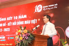 Thứ trưởng Bộ Y tế Trần Văn Thuấn phát biểu tại hội nghị. (Ảnh: PV/Vietnam+)