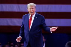 Cựu Tổng thống Mỹ Donald Trump phát biểu tại một sự kiện ở Maryland, ngày 24/2/2024. (Ảnh: THX/TTXVN)