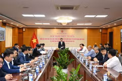 Bộ trưởng Nguyễn Hồng Diên họp với các địa phương và đơn vị về hoạt động sản xuất công nghiệp, thị trường hàng hóa dịp Tết Nguyên đán. (Ảnh: Đức Duy/Vietnam+)