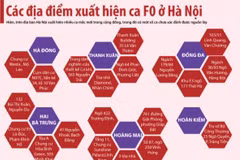 Danh sách cụ thể về các địa điểm xuất hiện F0 tại Hà Nội