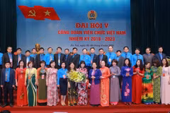 Lễ ra mắt Ban chấp hành Công đoàn Viên chức Việt Nam khóa V, nhiệm kỳ 2018-2023. (Ảnh: TTXVN)