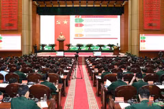 Quang cảnh hội nghị tại điểm cầu Hội trường Bộ Quốc phòng. (Nguồn: Qdnd)