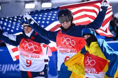 Từ trái qua: vận động viên Nick Goepper, Alex Hall và Jesper Tjader. (Nguồn: AFP)
