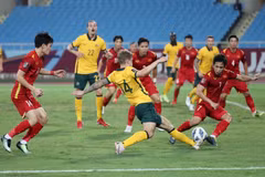 Tuyển Australia gặp nhiều khó khăn khi đối đầu Việt Nam. (Ảnh: Thành Đạt/TTXVN)