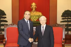 Tổng Bí thư Đảng Cộng sản Việt Nam Nguyễn Phú Trọng tiếp Chủ tịch Hạ viện Maroc Habib El Malki thăm chính thức Việt Nam (Hà Nội, 19/12/2017). (Ảnh: Trí Dũng/TTXVN)