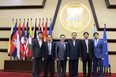 Đoàn Việt Nam tham gia sự kiện. (Ảnh: Đỗ Quyên/Vietnam+)