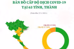 [Infographics] Bản đồ cấp độ dịch COVID-19 tại 63 tỉnh, thành