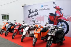 Liberty là sản phẩm đầu tiên của Piaggio được lắp động cơ 3V. (Ảnh: Văn Xuyên/Vietnam+)