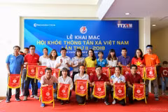 Hội khỏe Thông tấn xã 2018 thu hút gần 100 vận động viên tham gia thi đấu. (Ảnh: Minh Sơn/Vietnam+)