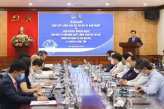 Đại học Quốc gia Hà Nội tổ chức Lễ ra mắt kênh Chất lượng giáo dục đại học và nghề nghiệp, ngày 5/11/2021. (Ảnh: TTXVN)